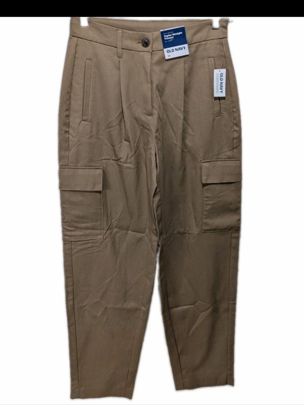 NWT Old Navy Taylor Straight Trousers XS Cargo Pleated Granola Neutral #1111 - Picture 4 of 13